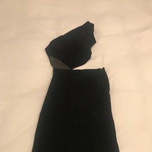 NWT Tamara Mellon Silk/Leather One Shoulder Dress